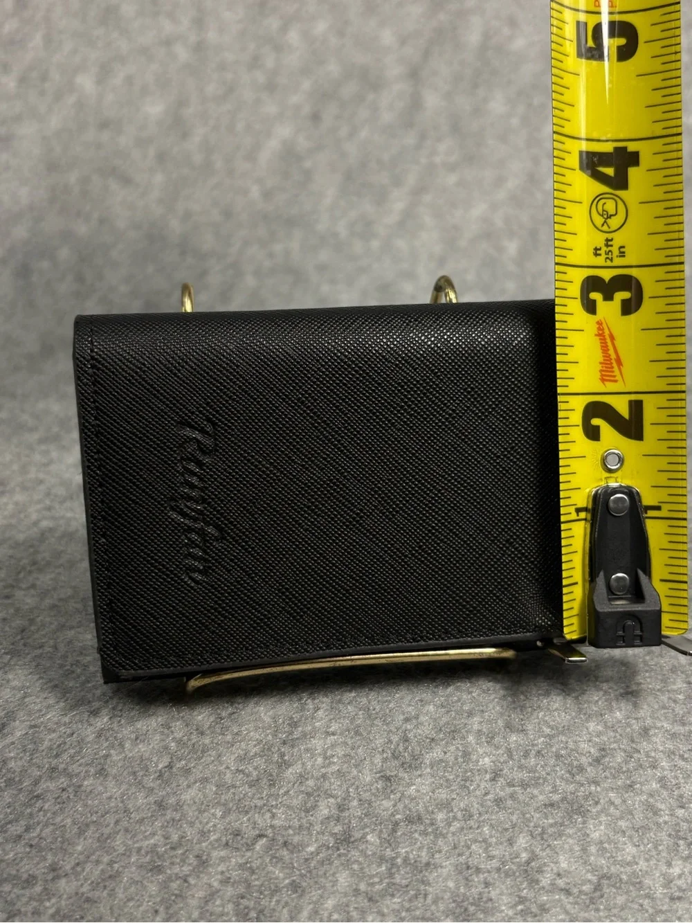 Black Accordion Card Holder Wallet ID Window Compact Organizer